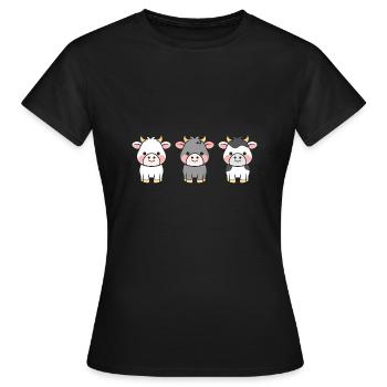vache - T-shirt Femme - noir - Devant - AI Model Female 172 dark (172cm)