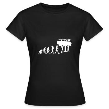 Evolution workshop mechanic - Women's T-Shirt - black - Front - AI Model Female 172 dark (172cm)