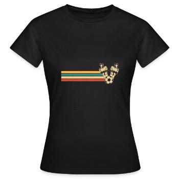Retro Table Soccer Vintage Player Foosball - Frauen T-Shirt - Schwarz - Vorne - AI Model Female 172 dark (172cm)