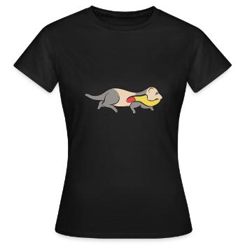 Furet, propriétaire de furet - T-shirt Femme - noir - Devant - AI Model Female 172 dark (172cm)