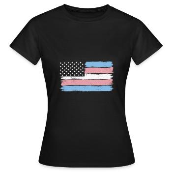 Transgender Pride USA LGBT Trans Drapeau - T-shirt Femme - noir - Devant - AI Model Female 172 dark (172cm)