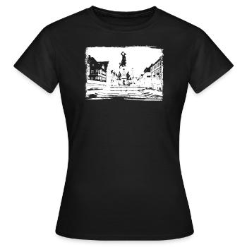Fontaine d'Hercule Augsbourg - T-shirt Femme - noir - Devant - AI Model Female 172 dark (172cm)