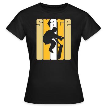 Skate Retro - Skater - Skateboard - Skateboarder - T-shirt Femme - noir - Devant - AI Model Female 172 dark (172cm)
