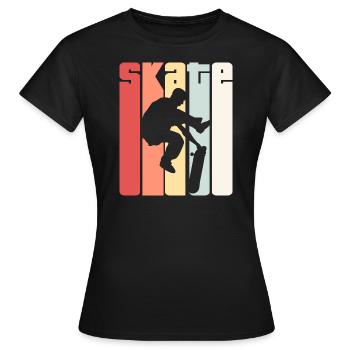 Rétro skateboard de patinage Skate Skateboard - T-shirt Femme - noir - Devant - AI Model Female 172 dark (172cm)
