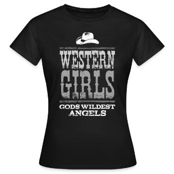Western Girls - Gods Wildest Angels - Black Shirts - Women's T-Shirt - black - Front - AI Model Female 172 dark (172cm)