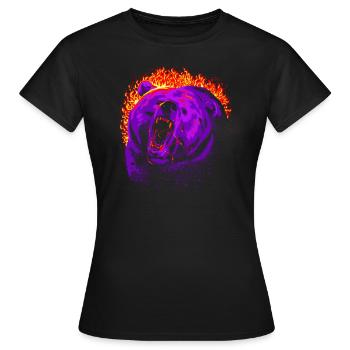Fire bear - Women's T-Shirt - black - Front - AI Model Female 172 dark (172cm)