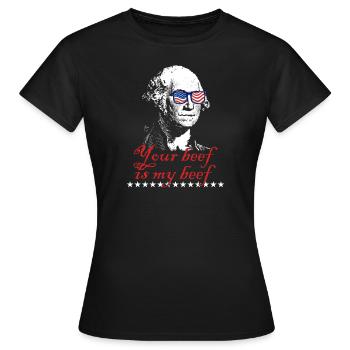 George Washington Your Beef Is My Beef Rapper - Frauen T-Shirt - Schwarz - Vorne - AI Model Female 172 dark (172cm)