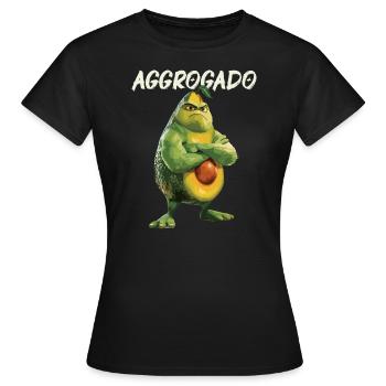 Avocat Aggrocado Vegan Food Végétarien Biologique - T-shirt Femme - noir - Devant - AI Model Female 172 dark (172cm)