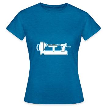 Tournant - T-shirt Femme - bleu saphir antique chiné - Devant - AI Model Female 172 dark (172cm)