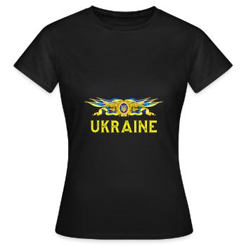 Je soutiens l’Ukraine - T-shirt Femme - noir - Devant - AI Model Female 172 dark (172cm)