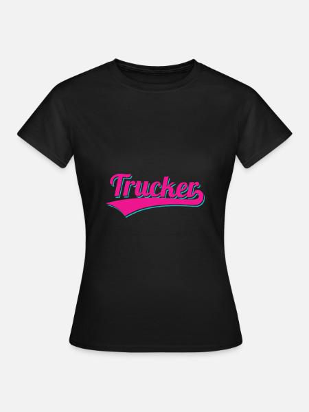 trucker logo - Frauen T-Shirt - Schwarz