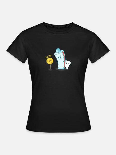 La petite dent sucrée est protégée par du dentifrice - T-shirt dam - svart
