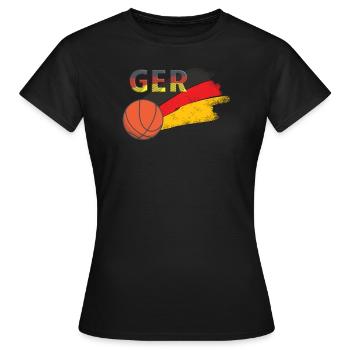 deutschland Basketball - Frauen T-Shirt - Schwarz - Vorne - AI Model Female 172 dark (172cm)