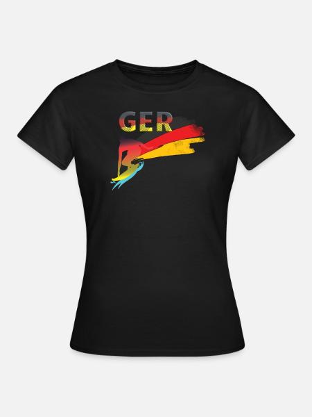 deutschland Surfen - Frauen T-Shirt - Schwarz
