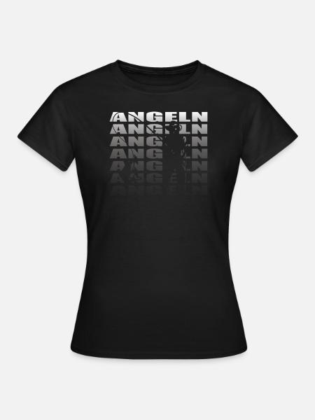 Angler Geschenkidee Hobby Angeln - Frauen T-Shirt - Schwarz
