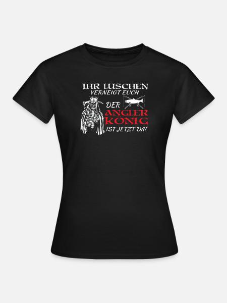 Angler Geschenkidee Hobby Angeln - Frauen T-Shirt - Schwarz