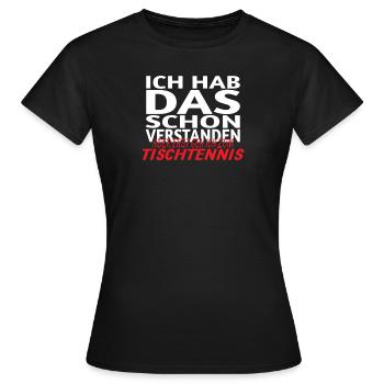 Tischtennis Zubehör Pingpong Motiv - Frauen T-Shirt - Schwarz - Vorne - AI Model Female 172 dark (172cm)