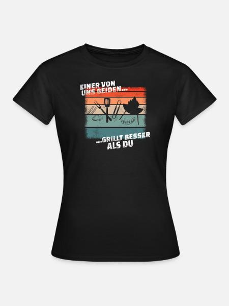 Grillen und Camper Geschenkidee - Frauen T-Shirt - Schwarz