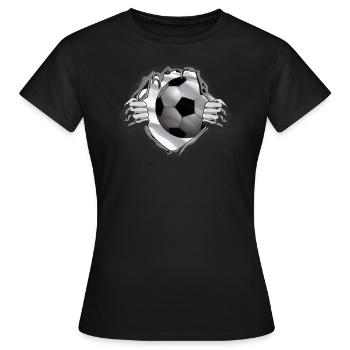 Fußballzubehör Geschenkidee Fußballfan - Frauen T-Shirt - Schwarz - Vorne - AI Model Female 172 dark (172cm)