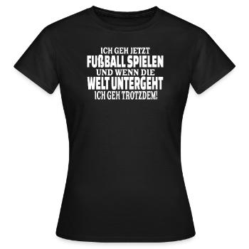 Fußballzubehör Geschenkidee Fußballfan - Frauen T-Shirt - Schwarz - Vorne - AI Model Female 172 dark (172cm)