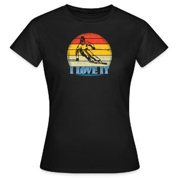 Ski accessories for skiers - Women's T-Shirt - black - Front - AI Model Female 172 dark (172cm)