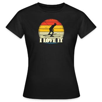 Ski accessories for skiers - Women's T-Shirt - black - Front - AI Model Female 172 dark (172cm)