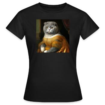 Funny Scottish cat hangers - Women's T-Shirt - black - Front - AI Model Female 172 dark (172cm)