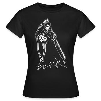 Jedermann - Frauen T-Shirt - Schwarz - Vorne - AI Model Female 172 dark (172cm)