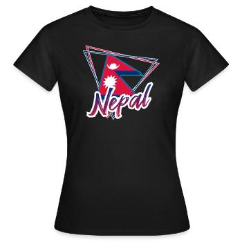 Nepal - Frauen T-Shirt - Schwarz - Vorne - AI Model Female 172 dark (172cm)