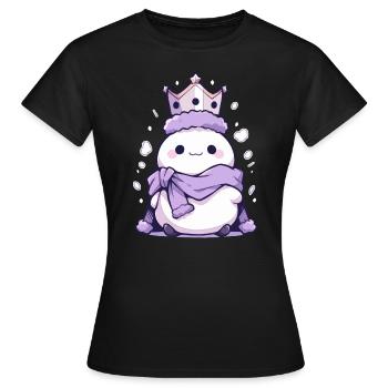Süßer Weihnachts Schneemann - Festtags-Design - Frauen T-Shirt - Schwarz - Vorne - AI Model Female 172 dark (172cm)