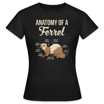 Frettchen Anatomie Lustige Tierliebhaber Pelzige Wildtiere - Frauen T-Shirt - Schwarz - Vorne - AI Model Female 172 dark (172cm)