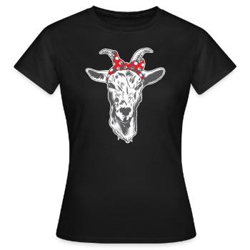 Ziegen Bandana Haustierliebhaber Farm Geschenk - Frauen T-Shirt - Schwarz - Vorne - AI Model Female 172 dark (172cm)