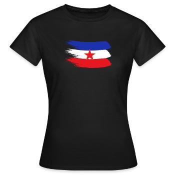 Cadeau du drapeau des Balkans Yougoslavie Yougoslavie - T-shirt Femme - noir - Devant - AI Model Female 172 dark (172cm)