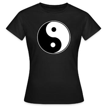 yin yang (yin yang) - T-shirt Femme - noir - Devant - AI Model Female 172 dark (172cm)