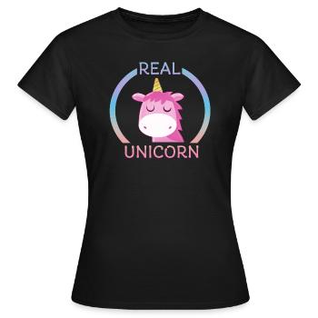 Real unicorn - Women's T-Shirt - black - Front - AI Model Female 172 dark (172cm)