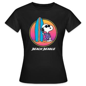 Peanuts Snoopy Beach Beagle - Women's T-Shirt - black - Front - AI Model Female 172 dark (172cm)
