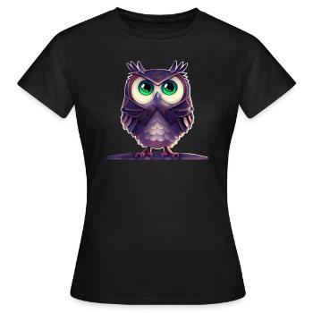 Hibou avec armure - T-shirt Femme - noir - Devant - AI Model Female 172 dark (172cm)