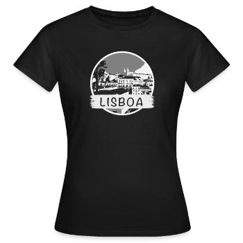 Ville de Lisbonne - T-shirt Femme - noir - Devant - AI Model Female 172 dark (172cm)