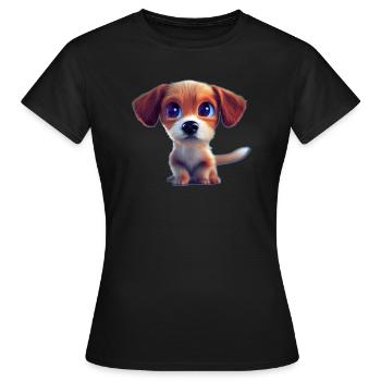 Chiot 4 - T-shirt Femme - noir - Devant - AI Model Female 172 dark (172cm)