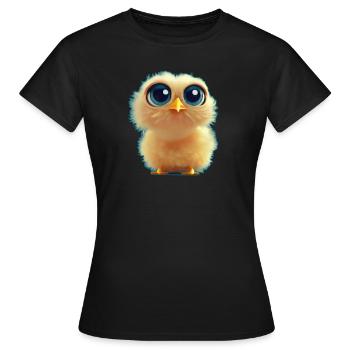 Kücken mit großen Augen - Frauen T-Shirt - Schwarz - Vorne - AI Model Female 172 dark (172cm)