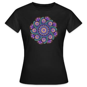 Rainbow Dot Mandala - Women's T-Shirt - black - Front - AI Model Female 172 dark (172cm)