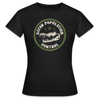 Alligator Hunter Gator Population Control, - T-shirt Femme - noir - Devant - AI Model Female 172 dark (172cm)