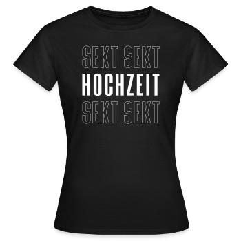 JGA Sekt Hochzeit Sekt Junggesellinnenenabschied - Frauen T-Shirt - Schwarz - Vorne - AI Model Female 172 dark (172cm)
