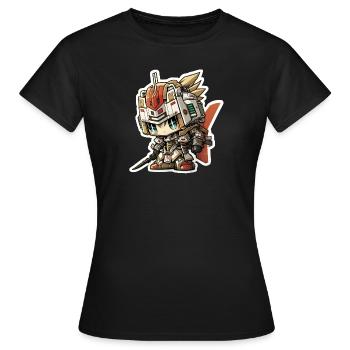 Chibi Samurai Roboter - Frauen T-Shirt - Schwarz - Vorne - AI Model Female 172 dark (172cm)