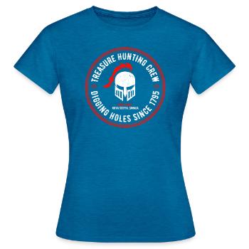 Templar Knight Oak Island Équipe de chasse au trésor - T-shirt Femme - bleu saphir antique chiné - Devant - AI Model Female 172 dark (172cm)