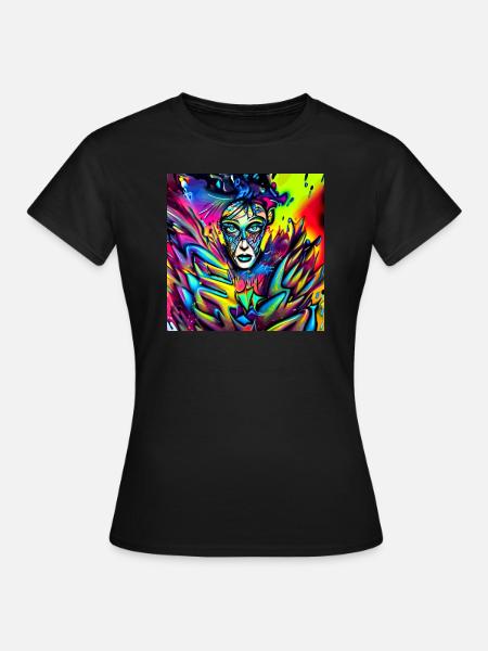 Visionary Visage: A Psychedelic Portrait - Women's T-Shirt - black