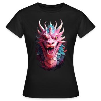 Regard sombre du dragon - T-shirt Femme - noir - Devant - AI Model Female 172 dark (172cm)