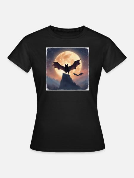 Fledermaus vor Vollmond - Frauen T-Shirt -