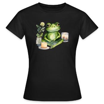 Hoppy Self-Care Frog - Frauen T-Shirt - Schwarz - Vorne - AI Model Female 172 dark (172cm)