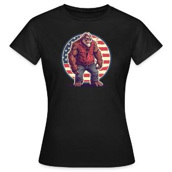 Amerikanischer Sasquatch - Frauen T-Shirt - Schwarz - Vorne - AI Model Female 172 dark (172cm)